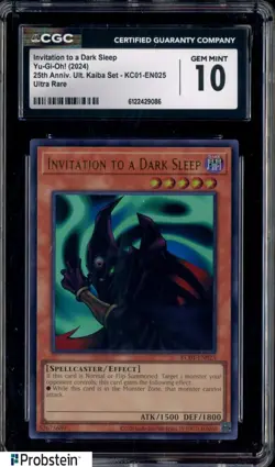 2024 Yu-Gi-Oh! 25th Anniversary Kaiba #EN025 Invitation to a Dark Sleep CGC 10 - Image 1