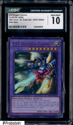 2024 Yu-Gi-Oh! 25th Anniversary Kaiba #KC01-EN034 XYZ-Dragon Cannon CGC 10 - Image 1
