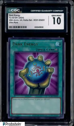 2024 Yu-Gi-Oh! 25th Anniversary Kaiba #KC01-EN051 Dark Energy CGC 10 GEM MINT - Image 1