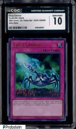 2024 Yu-Gi-Oh! 25th Anniversary Kaiba #KC01-EN056 Virus Cannon CGC 10 GEM MINT - Image 1