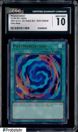 2024 Yu-Gi-Oh! 25th Anniversary Kaiba #KC01-EN038 Polymerization CGC 10 GEM MINT - Image 1