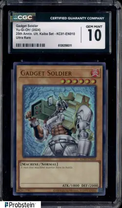 2024 Yu-Gi-Oh! 25th Anniversary Kaiba #KC01-EN010 Gadget Soldier CGC 10 GEM MINT - Image 1