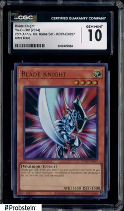 2024 Yu-Gi-Oh! 25th Anniversary Kaiba #KC01-EN027 Blade Knight CGC 10 GEM MINT - Image 1
