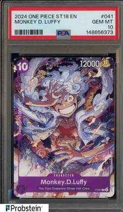 2024 One Piece ST18 EN Monkey D. Luffy #041 PSA 10 GEM MINT - Image 1