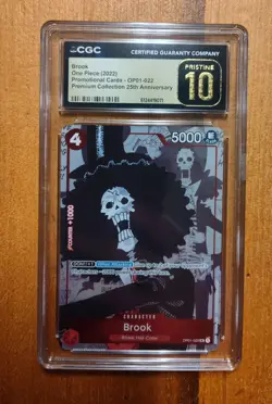 2022 One Piece Brook OP01-022 Prem. Collec. 25th Anniv. Alt Art CGC 10 Pristine - Image 1