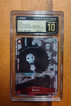 2022 One Piece Brook OP01-022 Prem. Collec. 25th Anniv. Alt Art CGC 10 Pristine - Image 2