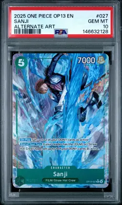 2025 ONE PIECE OP13-CARRYING ON HIS WILL ALTERNATE ART #027 SANJI PSA 10 - Image 1