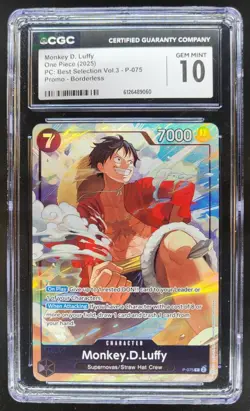 2025 ONE PIECE MONKEY D. LUFFY PROMO ALT ART P-075 CGC 10 E PT - Image 1
