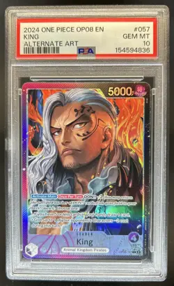 2024 One Piece Two Legends King Leader Alt Art #OP08-057 PSA 10 GEM MINT - Image 1