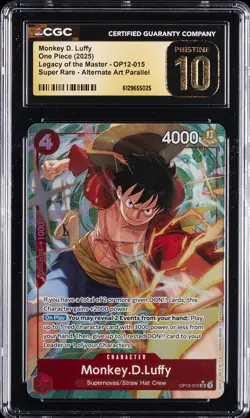 2025 ONE PIECE LEGACY OF THE MASTER SUPER RARE MONKEY D. LUFFY CGC 10 PRISTINE - Image 1