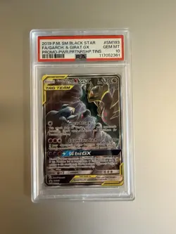 PSA 10 GARCHOMP & GIRATINA GX SM193 BLACK STAR PROMO SUN & MOON TAG TEAM POKEMON - Image 1