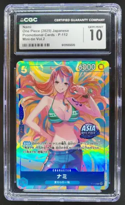 2025 ONE PIECE JP NAMI PROMO P-112 MINI-TIN CGC 10 E PT - Image 1