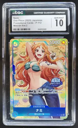 2025 ONE PIECE JP NAMI PROMO P-112 MINI-TIN CGC 10 E PT - Image 1