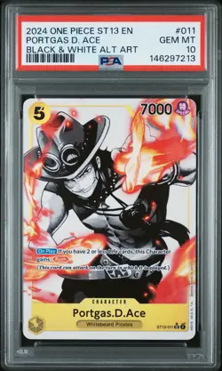 2024 ONE PIECE ULTRA DECK ST13-THE THREE BROTHERS #011 PORTGAS D. ACE PSA 10 - Image 1