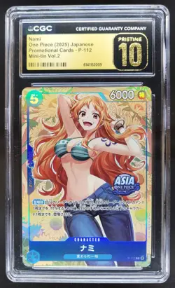 2025 ONE PIECE JP NAMI PROMO P-112 MINI-TIN CGC 10 PRISTINE E PT - Image 1