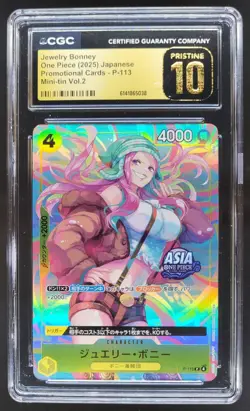 2025 ONE PIECE JP JEWERLY BONNEY PROMO P-113 MINI-TIN VOL 2 CGC 10 PRISTINE E PT - Image 1