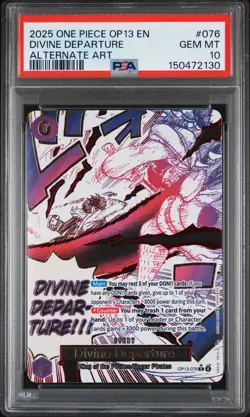 2025 ONE PIECE OP13-CARRYING ON HIS WILL ALTERNATE ART DIVINE DEPARTURE PSA 10 - Image 1