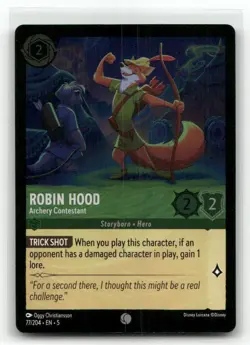 Robin Hood 77/204 Archery Contestant Foil Shimmering Skies Lorcana Disney TCG - Image 1