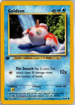 Goldeen 45/64 1st Edition Neo Revelation Pokemon Card WOTC MP - Image 1