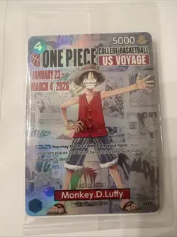 One Piece Monkey D. Luffy US College Basketball SEALED Promo Card RUTGERS - Image 1