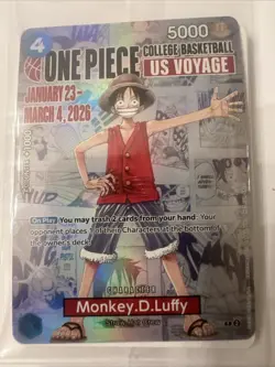 One Piece Monkey D. Luffy US College Basketball SEALED Promo Card RUTGERS - Image 4