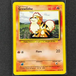 Growlithe - 28/102 - Uncommon - Base Set - Pokemon Card - NM/M - Image 1
