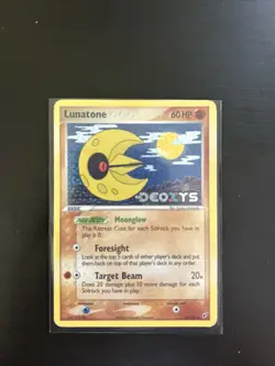 Pokemon Lunatone Deoxys Holo Card 36/107 - Image 1