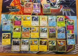 Pokemon Card Lot Cracked Ice & Cosmos Holo Fire Lugia Reshiram Eevee 40 Cards - Image 1