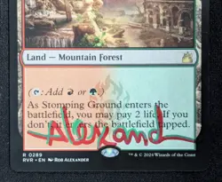 MTG Stomping Ground- SIGNED -Ravnica Remastered Magic the Gathering Card #289 - Image 4