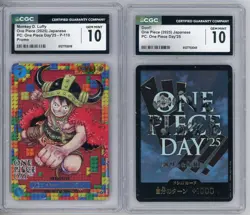Monkey D. Luffy P-110 & DON Card SET Gem Mint 2025 One Piece Day 25 JPN CGC 10 - Image 1