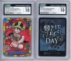 Monkey D. Luffy P-110 & DON Card SET Gem Mint 2025 One Piece Day 25 JPN CGC 10 - Image 1