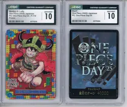 Monkey D. Luffy P-110 & DON Card SET Gem Mint 2025 One Piece Day 25 JPN CGC 10 - Image 1