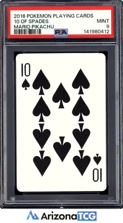 Pokemon 2016 Mario Pikachu 10 Of Spades Playing Cards Japanese PSA 9 - Image 1