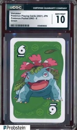 2021 Pokemon Japanese Playing Cards Pocket UNO Green Venusaur CGC 10 GEM MINT - Image 1
