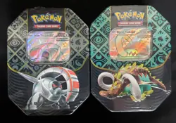 Pokemon TCG Paldean Fates Sealed Lot: Great Tusk & Iron Treads Tins - Image 1
