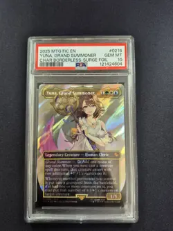 Magic MTG Yuna Grand Summoner FIC CHAR Borderless Surge Foil #0216 PSA 10 - Image 1