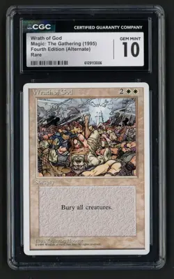 ***CGC 10 Wrath of God*** MTG Alternate 4th Edition Magic Kid Icarus - Image 1