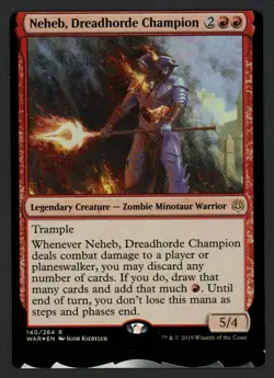 ***FOIL Neheb, Dreadhorde Champion NFC Miscut*** MTG War of the Spark Kid Icarus - Image 1