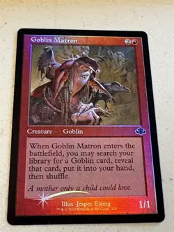 mtg retro frame foil Goblin Matron, Dominaria Remastered, unplayed - Image 1