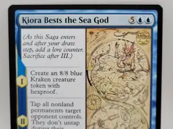 Kiora Bests the Sea God THB Mythic Rare MTG Enchantment Saga Kraken Token NM - Image 2