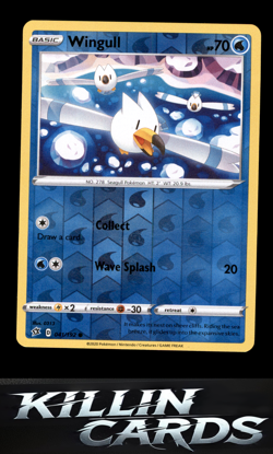Reverse Holofoil Wingull 041/192 Pokemon Common SWSH02: Rebel Clash Card NM - Image 1