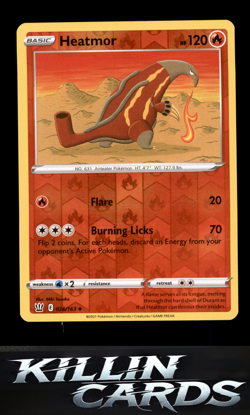 Reverse Holofoil Heatmor 026/163 Pokemon Uncommon SWSH05: Battle Styles Card NM - Image 1