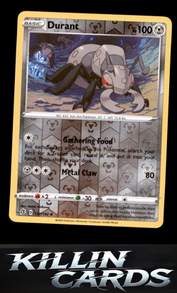 Reverse Holofoil Durant 132/192 Pokemon Uncommon SWSH02: Rebel Clash Card NM - Image 1