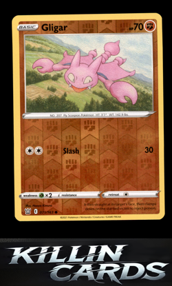 Reverse Holofoil Gligar 071/163 Pokemon Common SWSH05: Battle Styles Card NM - Image 1