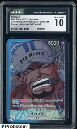2023 One Piece Japanese OP05-041 Sakazuki Alternate Art Leader CGC 10 GEM MINT - Image 1