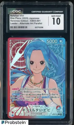 2025 One Piece Japanese Heroines EB03-001 Nefeltari Vivi Alt Art Leader CGC 10 - Image 1