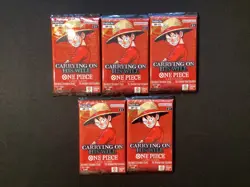 Lot of 5 - One Piece OP-13 Carrying On His Will Booster Packs New Factory Sealed - Image 1