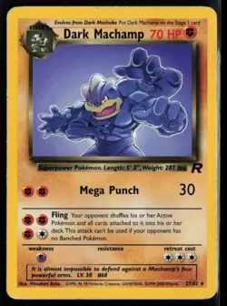 2000 Classic - Team Rocket Dark Machamp #27 Non Holo Rare Pokemon Card - Image 1