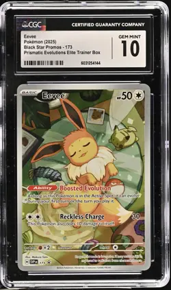 Eevee 173 PROMO CGC 10 English Pokemon Card Prismatic Evolutions ETB 2025 - Image 1