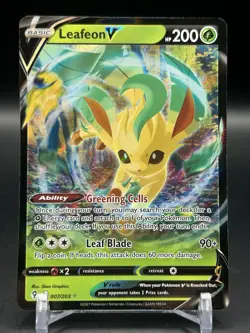 Leafeon V 007/203 Evolving Skies Pokemon Card NM Holo - Image 1
